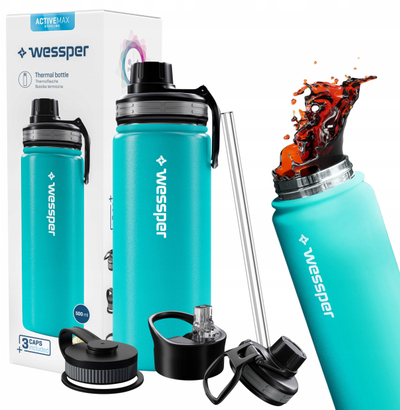 Termus Wessper Activemax Steeline, 500ml, çelik inoksi, gri
