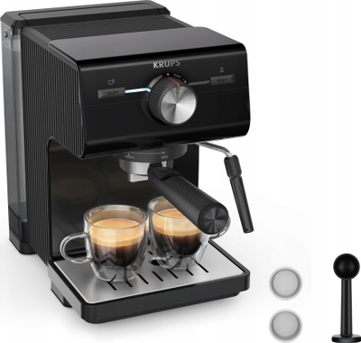 Makineri espresso Krups Authentic C50, me avull qumështi, depozitë e madhe uji, e zezë
