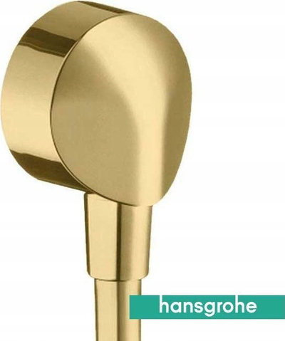 Lidhje këndore dushi Hansgrohe FixFit E, metalike, pa valvul kthimi, ari i lëmuar