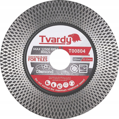 Disk diamanti për pllaka Tvardy T00804, 125mm, vrimë 22.23mm, gri