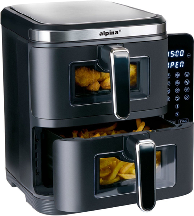Friteuzë ajri Alpina Double Stack, 11L, 2800W, e zezë