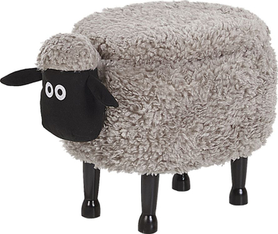 Stol me hapësirë Beliani Sheep, për kalamaj, prej pelushi, gri