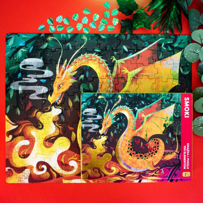 Set puzzle Wilga Dragons, 100 copa, me libër