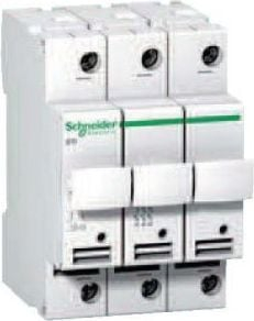 Ndërprerës sigurimi cilindrik Schneider STI A9N15656, 3P, 10x38mm, i bardhë