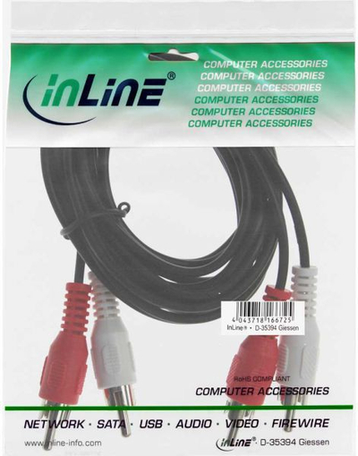 Kabllo Intos RCA (Cinch) x2 RCA (Cinch) x2, 1 m, e zezë (89933C)