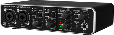 Interfejs audio USB Behringer U-Phoria UMC204HD, 2x4, 24-bit 192 kHz, i zi