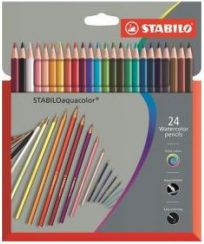 Set lapsa akuarel STABILOaquacolor Premium, 24 copë, kuti kartoni, shumëngjyrësh
