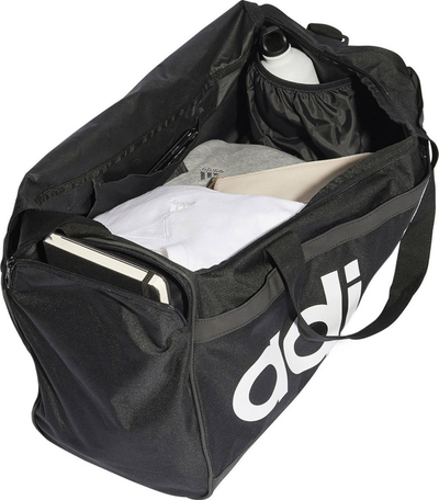 Çantë sportive Adidas Linear Duffel M HT4743, përmasa mesatare, poliestër i ricikluar, e zezë