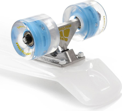 Skateboard Meteor LED Jr 23897, rrota me drita, plastik, i bardhë