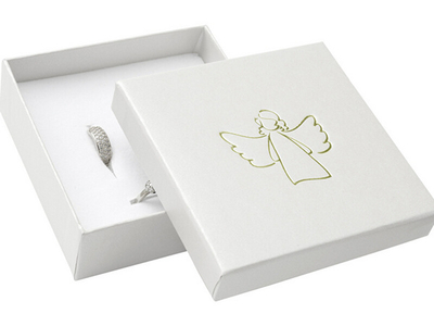Kuti bizhuterish JK Box AN-5/A1/AU, 8x8x2.8 cm, motiv engjëll, e bardhë