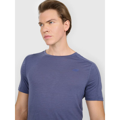 Bluzë trekking për burra 4F TFTSM1526, lesh Merino, blu e errët navy