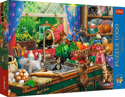 Puzzle Trefl Tea Time Troublemaker Kittens, 1000 copa, shumëngjyrësh