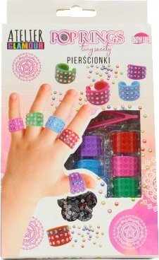 Set unazash për kalamaj Atelier Glamour Pop Rings, plastikë me shkëlqim, shumëngjyrëshe