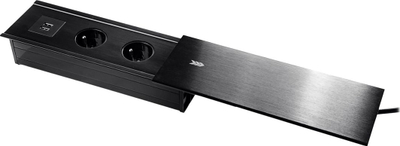 Prizë tavoline rrëshqitëse Spacetronik SPS-S24B, 2x prizë, 2x USB, e zezë