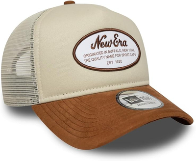 Kapelë New Era 9FORTY A-Frame Trucker Oval Patch Suede, standard, bezhë