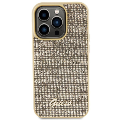 Маска за телефон Guess Disco Metal Script GUHCP15LPMSDGSD, за iPhone 15 Pro 6.1", тврдa маска, златна боја