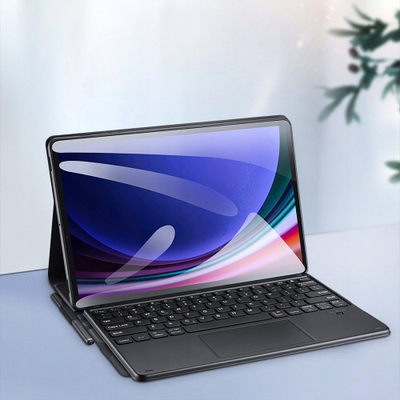 Këllëf me tastierë Dux Ducis për Galaxy Tab S10 Ultra / S9 Ultra, me touchpad, kthehet në stand, i zi