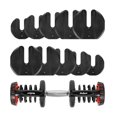Hantel rregullues REBEL ACTIVE, 40kg, bazë mbajtëse, i zi