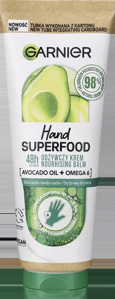 Krem duarsh Garnier Hand Superfood me vaj avokado dhe omega 6, 75 ml