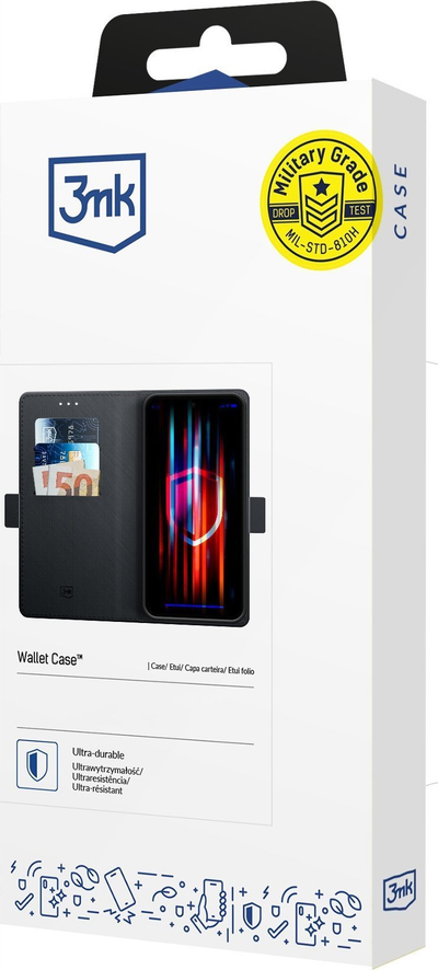 Калф портфељ 3mk Wallet Case за Redmi A3, магнетно затворање, функција држач, црн