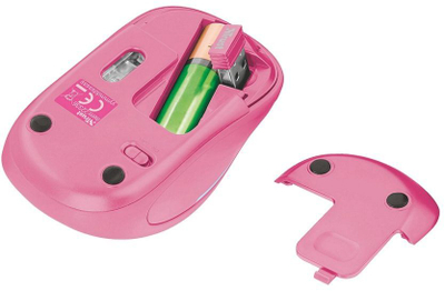Maus Trust YVI, wireless, USB, rozë