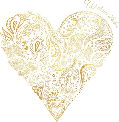 Kartolinë urimi HENRY HS Wedding Heart, 20 x 20 cm, me tag, e bardhë