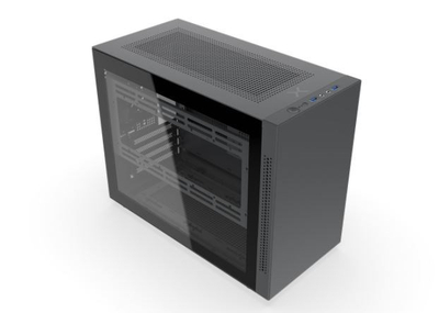 Kasa PC Krux Naos TG, micro ATX ITX, panel xhami i temperuar, e zezë