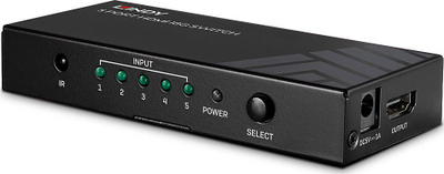 Switch HDMI Lindy 38233, 5 porta, 4K UHD HDR, i zi
