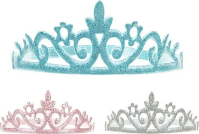 Set kurore princeshash Lumarko Princess Crowns, set me 3 copë, me elastik, blu rozë argjend