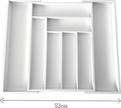 Rregullues sirtari kuzhine Kitchen, bambu me rrëshqitje, 8 ndarje, i bardhë