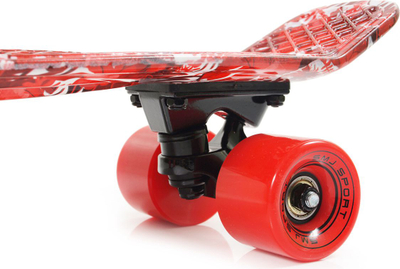 Skateboard SMJ UT-2206 Red Jungle, plastike, kushineta ABEC-7, i kuq