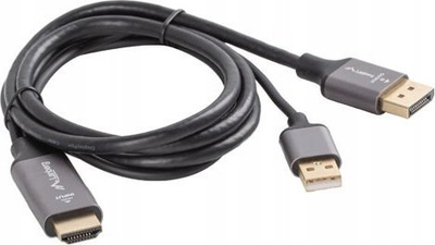 Kabllo HDMI në DisplayPort Lanberg, 1m, 4K 60Hz, me USB