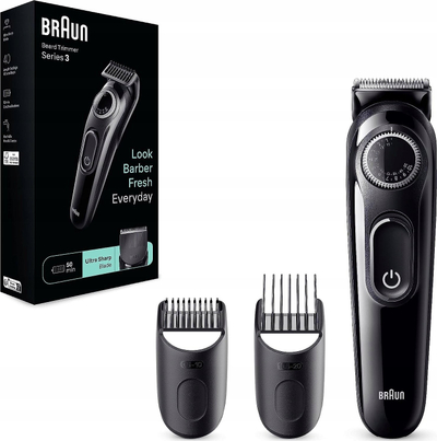 Makineri rroje për mjekër Braun Series 3 BT3411, pa kabllo 50 min, e zezë