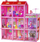Shpi kukullash LeanToys Fashion Villa, 3 kate, 156 pjesë, rozë