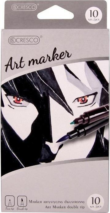Set markera artistikë Cresco Double-Sided, 10 ngjyra, dyanshëm