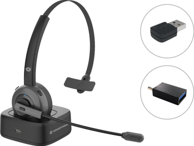 Kufje wireless Conceptronic POLONA03BDA, Bluetooth, me mikrofon, të zeza
