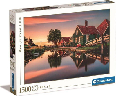 Puzzle Clementoni 1500 copë Zaanse Schans, 59.2×84.3cm, shumëngjyrësh