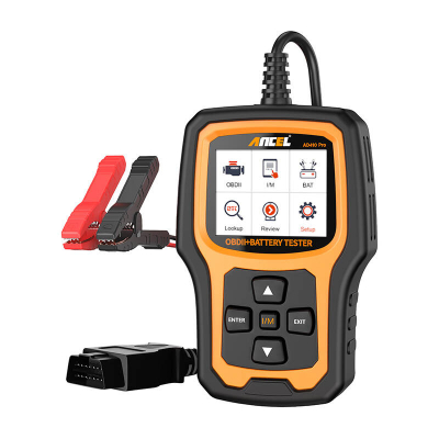 Skaner OBD2 dhe testues baterie Ancel AD410 Pro, ekran me ngjyra, 2 në 1, port OBD2, portokalli i zi