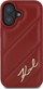 Mbrojtëse telefoni Karl Lagerfeld KLHCP16SPQDSMGR, për iPhone 16 6.1", hardcase lëkurë, e kuqe