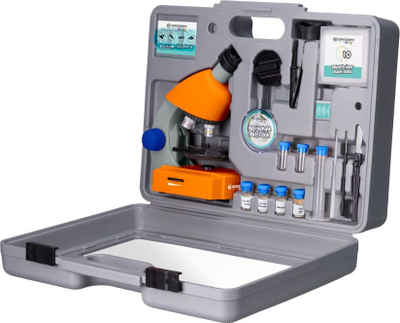 Mikroskop Bresser Junior, 40x-640x, monokular, portokalli