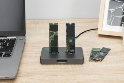 Doking stacion Digitus DA-71142, M.2 NVMe dhe M.2 SATA, USB C, gri