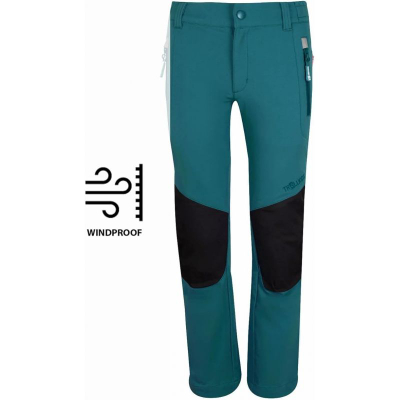 Pantallona për fëmijë Trollkids Lysefjord, softshell elastik, rezistente, blu
