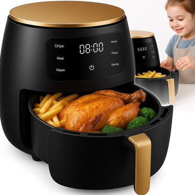Fritezë pa vaj Air Fryer 4.5L, 1500W, ekran LED, e zezë