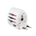 Универзален патен адаптер SPACER, 2x USB, 110–250V, бел