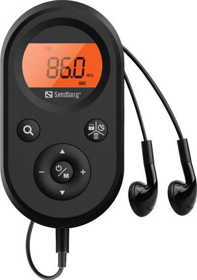 Radio xhepi Sandberg Pocket Radio FM AM Recharge, e rikarikueshme, e zezë
