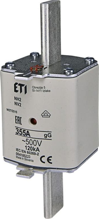 Siguresë shkrirëse ETI Fuse Link NH1 gG, 16A, 500V, e bardhë