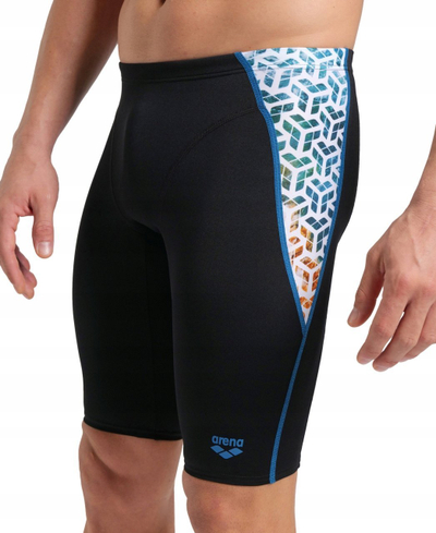 Rroba banje për burra Arena Planet Jammers, MaxLife Eco, UV 50+, të zeza me print