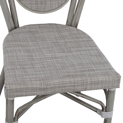 Karrige alumini stil bambuje, textilene, 45×57×88 cm (HM5109), gri