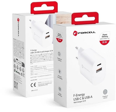 Полнач за ѕид Forcell F-Energy TFK-TC-35WPD, 35W, PD QC 4.0, бел