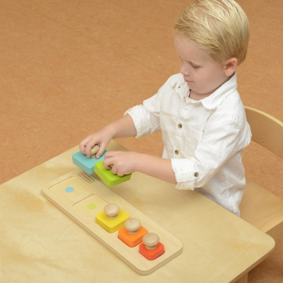 Loja druri Masterkidz Sizes and Colors, puzzle edukativ, zhvillim motorik, shumëngjyrëshe